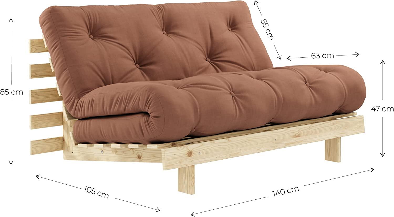 Karup Design ROOTS Futonsofa Gestell Unbehandelt, Matratze Clay Brown Bild 1