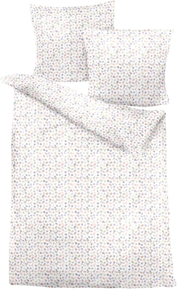 Dormisette Feinbiber Bettwäsche Dots multi | 155x220 cm + 80x80 cm Bild 1