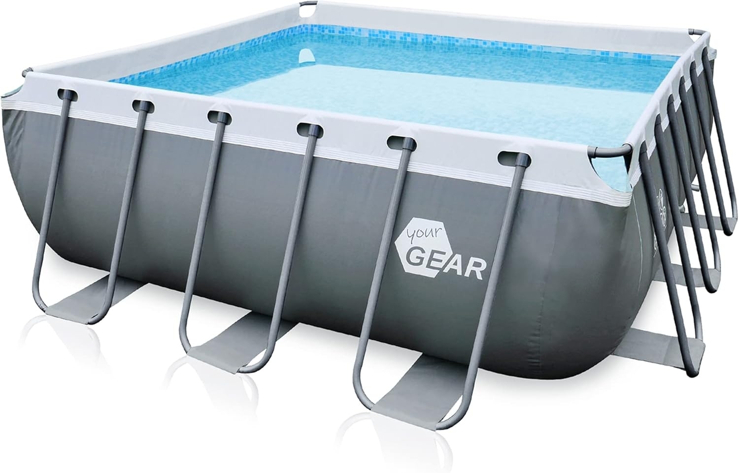 yourGEAR Rechteckpool Familien Pool 3 x 3 x 1 m Gartenpool Schwimmbecken Schwimmbad Planschbecken Bild 1