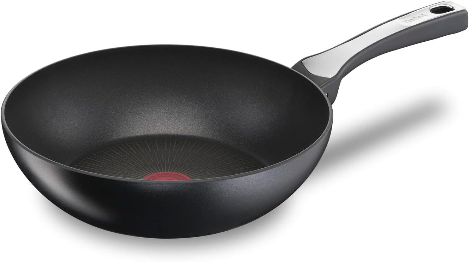 Tefal G25919 Unlimited On Wokpfanne | 28 cm | mit kratzfester Titanium Antihaft-Beschichtung | Thermo-Signal | PFOA-frei | geeignet für alle Herdarten, auch für Induktionsherde | schwarz Bild 1