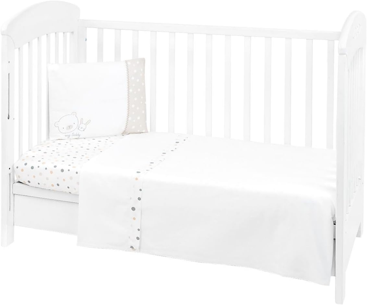 Kikkaboo Kinderbettwäsche 3tlg, Decke 180x135, Kissen 45x35, Laken 140x70 beige Bild 1