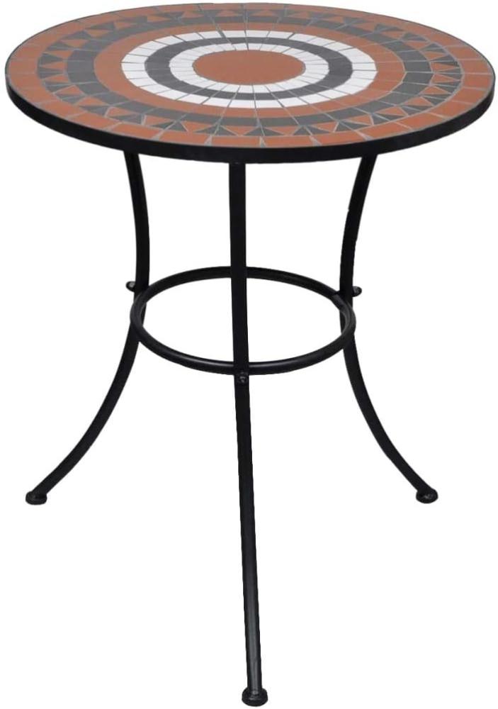 vidaXL Bistrotisch Terrakotta-Rot und Weiß 60 cm Mosaik 41534 Bild 1