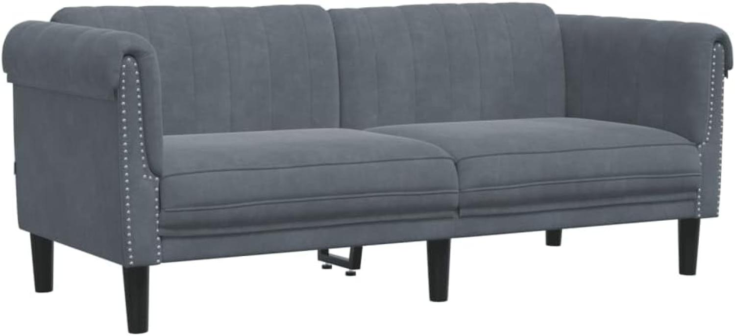 vidaXL Sofa 2-Sitzer Dunkelgrau Samt 372576 Bild 1