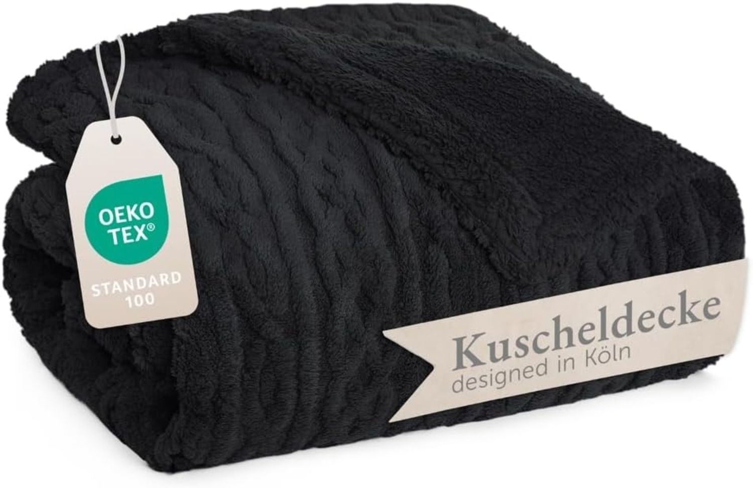 Wohndecke Oeko-TEX zertifizierte waschbare Wohn- & Kuscheldecke, Blumtal, mit weicher Sherpa-Innenseite Bild 1