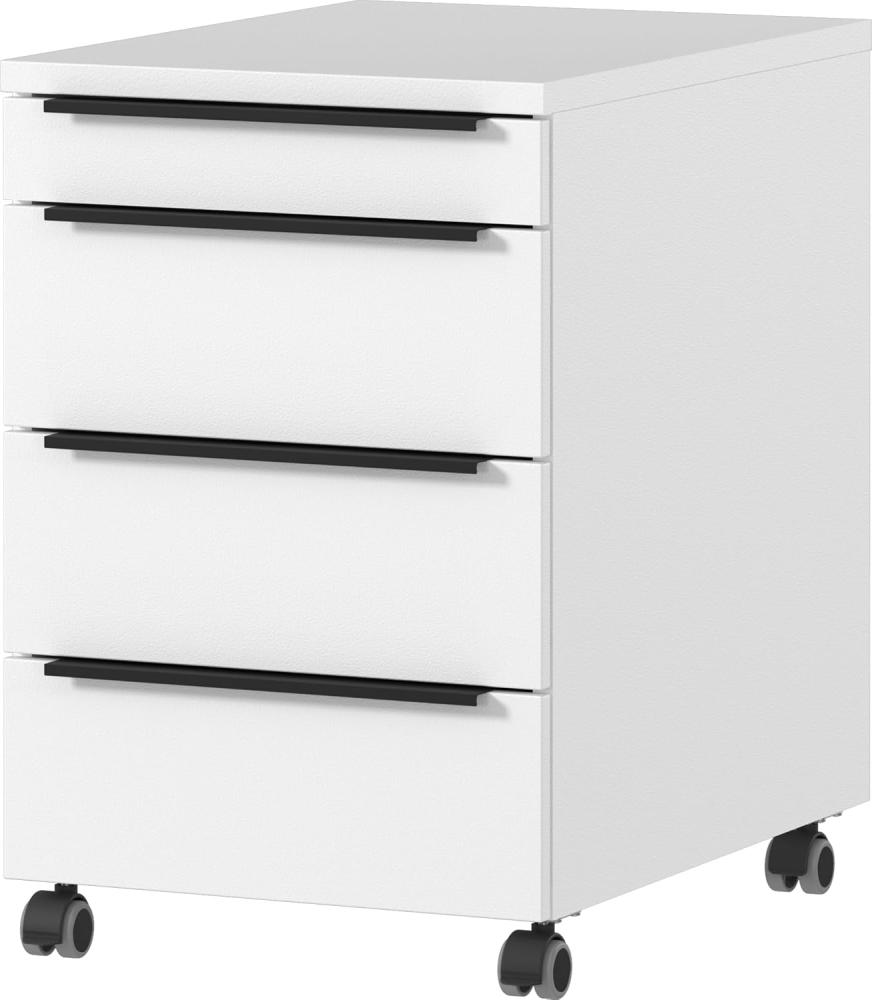 GERMANIA Rollcontainer Mailand, mit 4 Schubladen, optional mit Schubladendämpfung, Utensilienfach, 42x63 cm, Made in Germany Bild 1