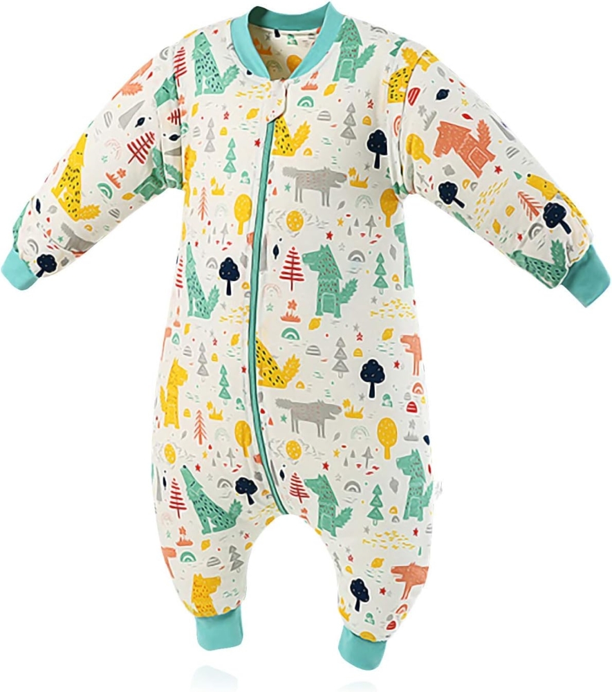 SONARIN Babyschlafsack mit Beinen Schlafsack mit Füße,abnehmbaren Ärmeln,dünn,2,5 Tog,Bio-Baumwolle Bild 1