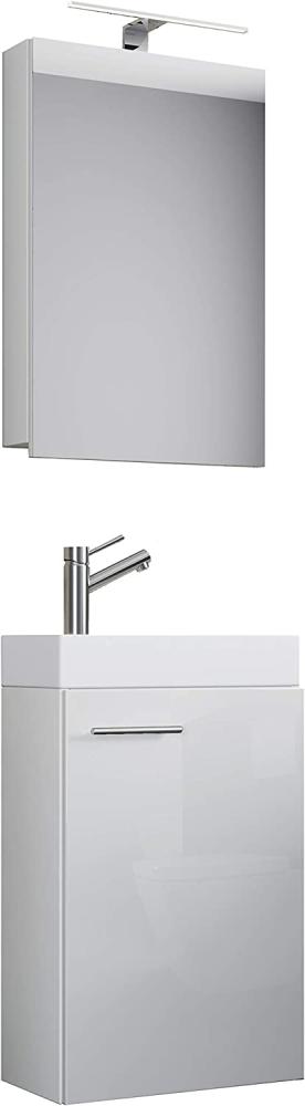 VCM Badmöbel Waschtisch Slito 914136 Weiß H. 130 x B. 41 x T. 22 cm Bild 1