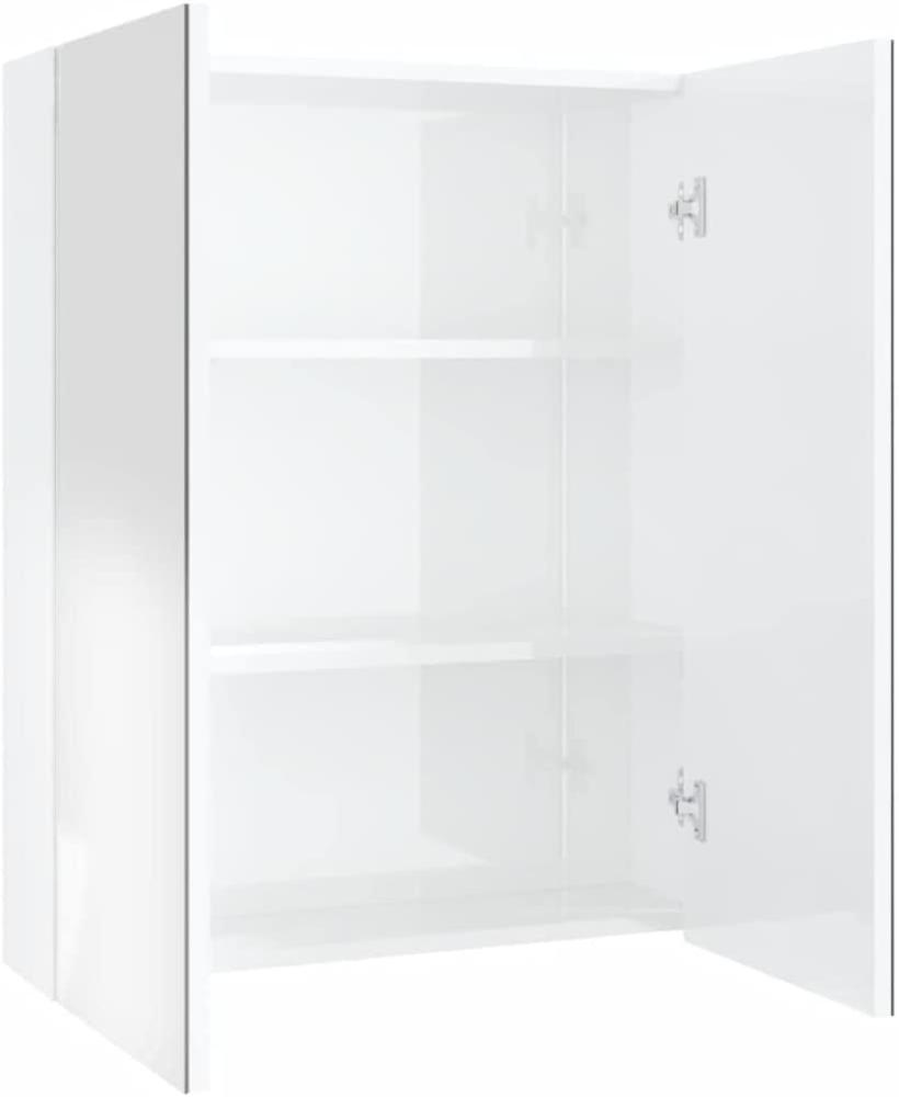 vidaXL Bad-Spiegelschrank 60x15x75 cm MDF Glänzendes Weiß 331525 Bild 1
