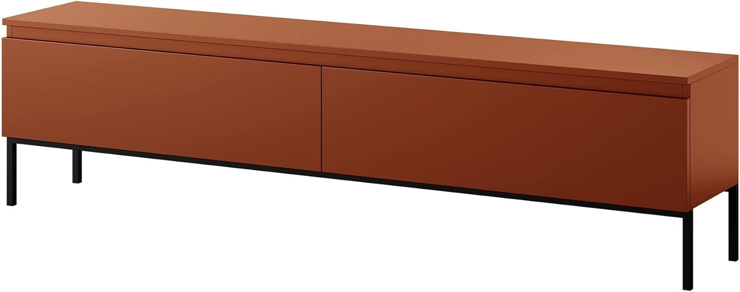 Selsey Bemmi TV-Lowboard TV-Schrank stehend, Ziegelrot mit Metallbeinen, 175 cm Bild 1