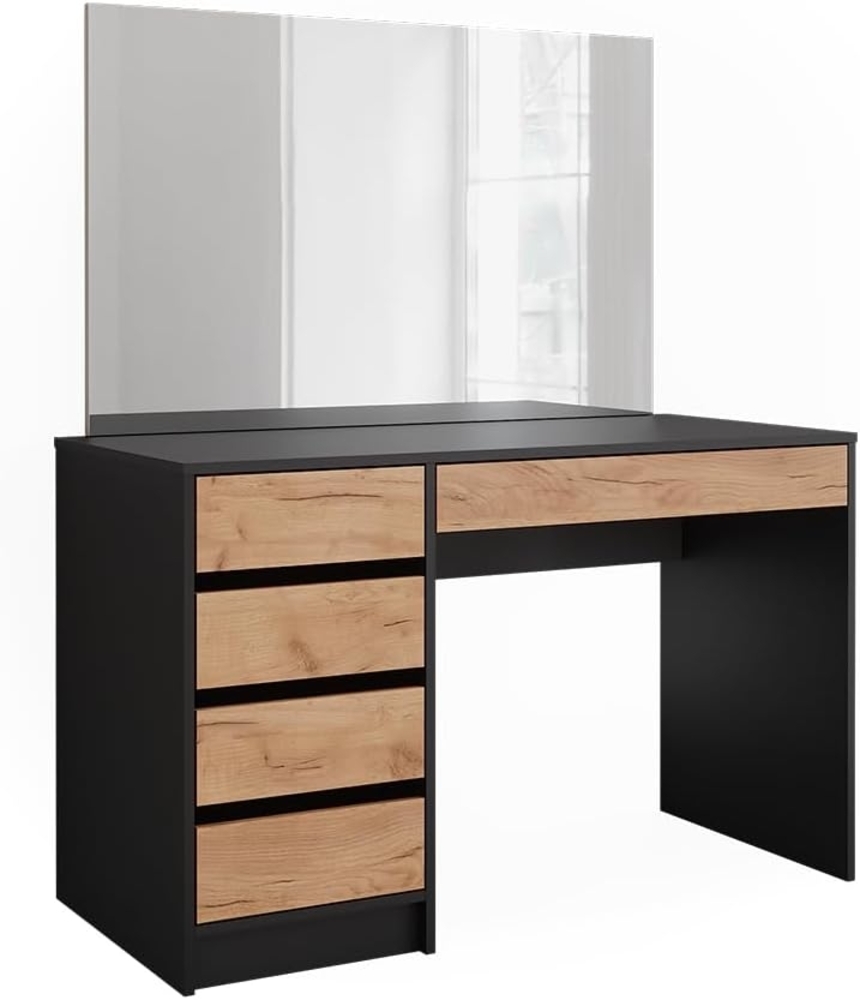 Vicco Schminktisch Anthrazit/Goldkraft Eiche 120 x 75 cm mit Spiegel, Sherry Bild 1