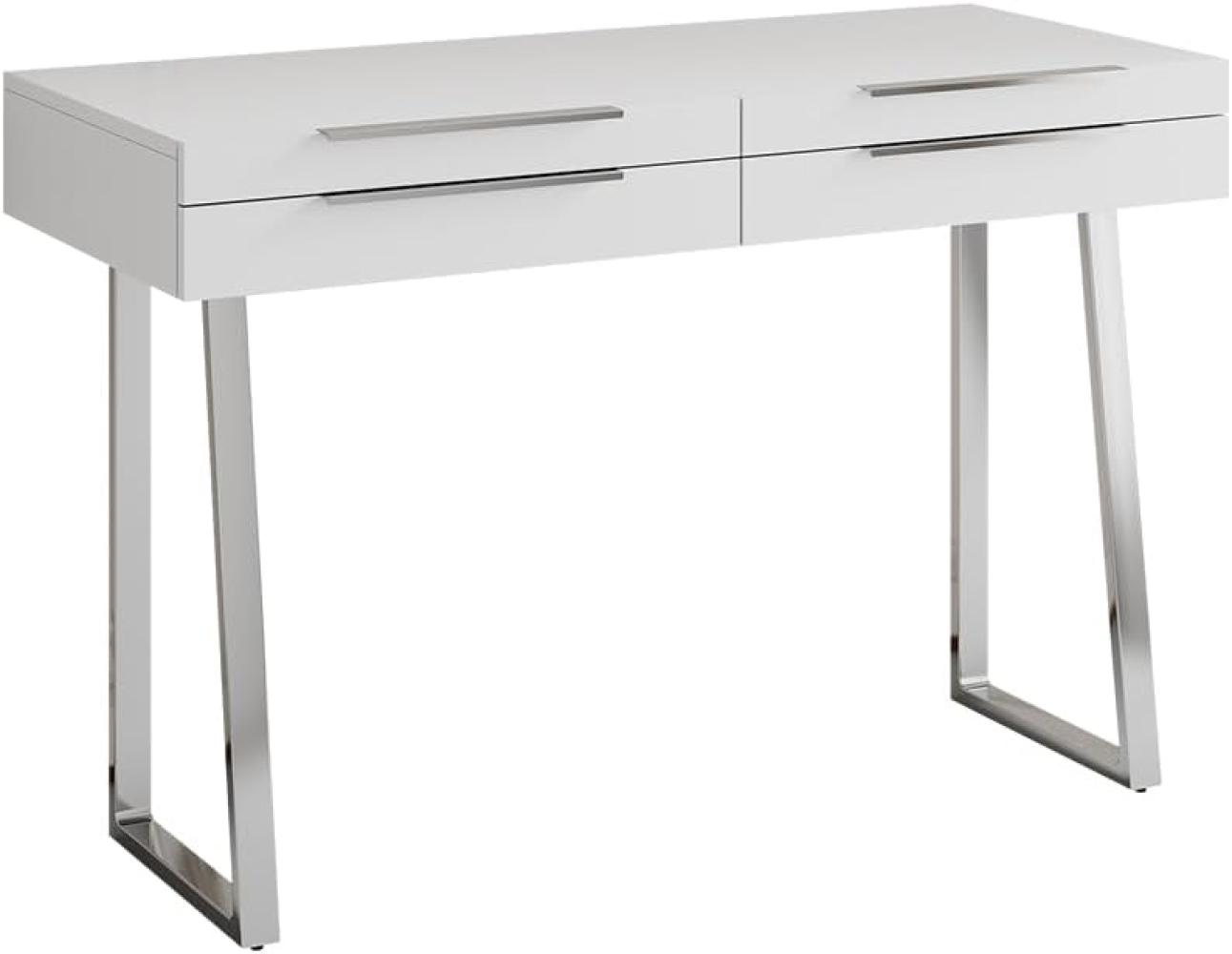 Oskar-Store Schreibtisch Alexia Weiß, 120 x 50 cm, Bürotisch mit Schubladen, modern Bild 1