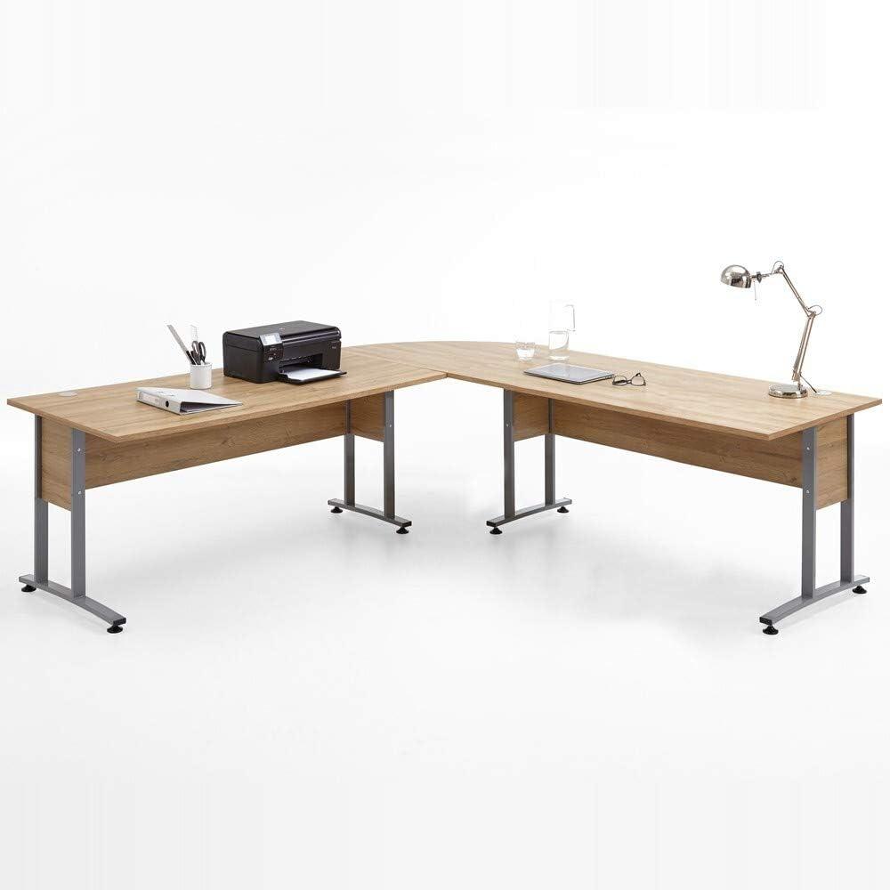 Büro-Winkelschreibtisch 160 x 160cm COLUMBUS-10 in Alteiche Nb. - B x H x T ca. : 240 x 75 x 240 cm Bild 1