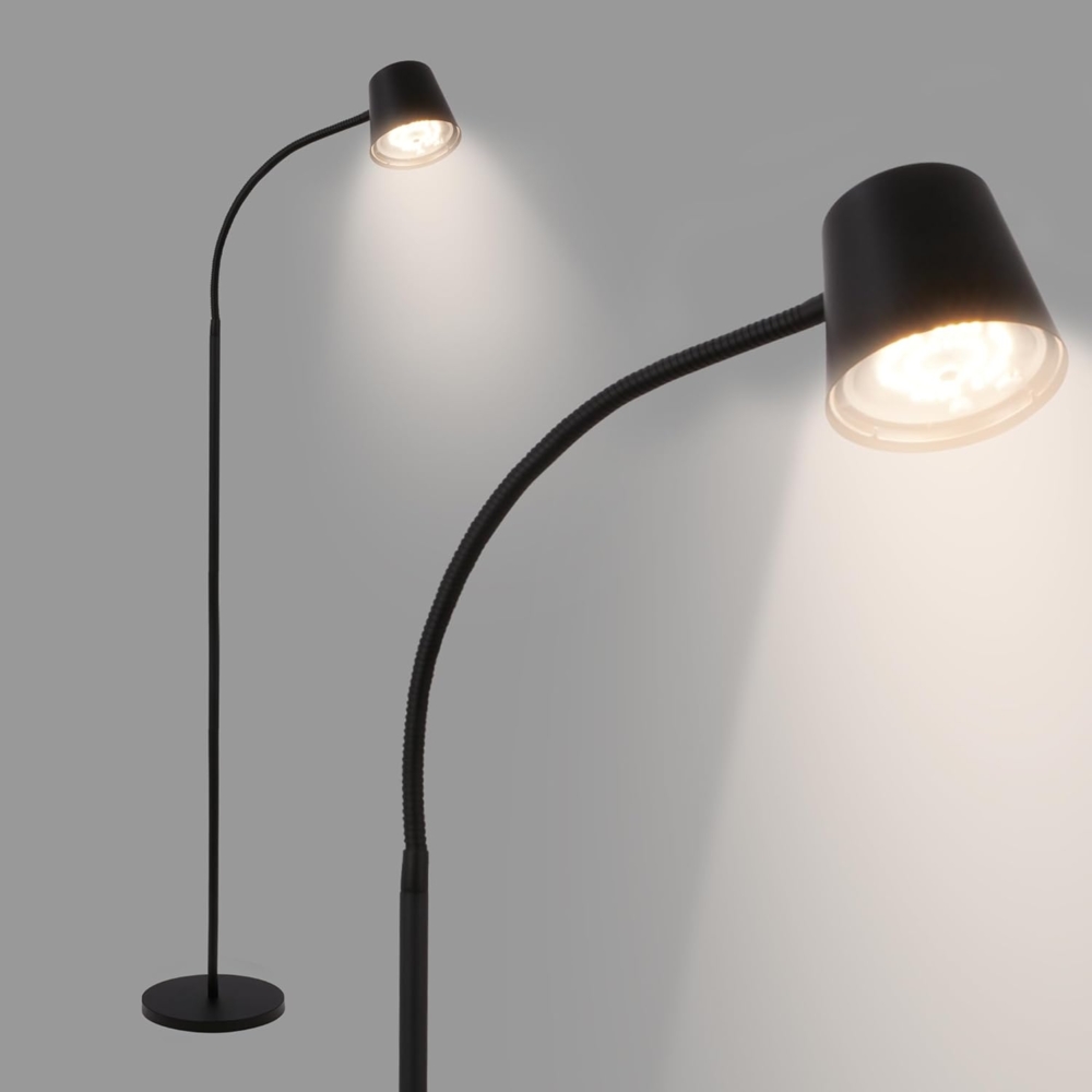 BRILONER - LED Stehlampe kabellos mit Touch, stufenlos dimmbar, Akku & Lichtquelle tauschbar, Akku Stehleuchte, Leselampe, Wohnzimmerlampe, Deckenfluter, Standleuchte, 126,5 cm hoch, Schwarz Bild 1