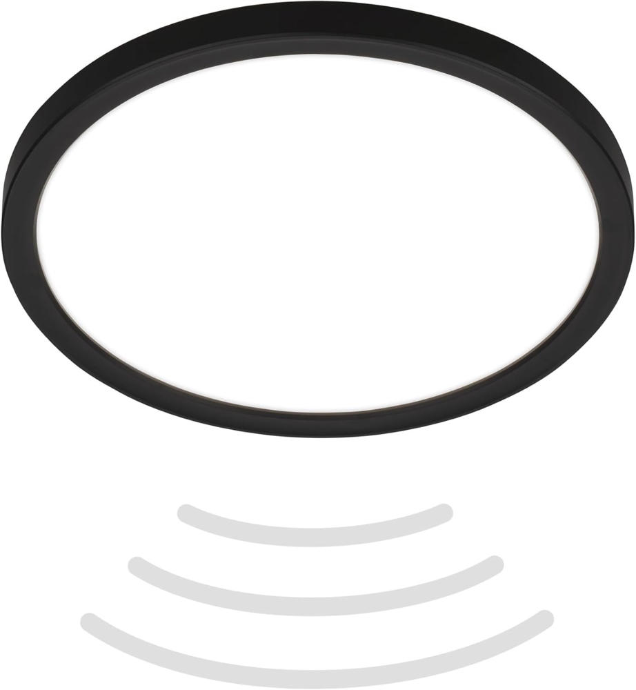 Briloner LED Deckenlampe Move 16W Ø 24 cm schwarz Bewegungssensor neutralweiß Bild 1