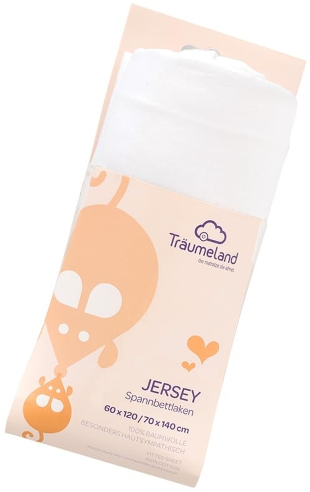 Träumeland Spannbettlaken Jersey weiß, 50x100 cm Bild 1