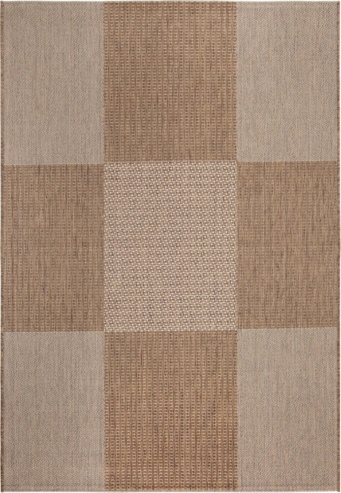 andiamo In- und Outdoorteppich Senja Designerteppich für die Terasse, Kästchen Design braun, 160x230 cm Bild 1