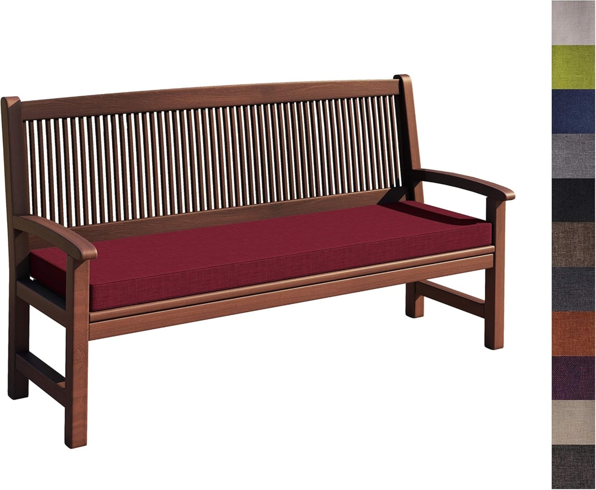 sunnypillow Bankauflage Stuhlkissen mit abnehmbarem Bezug Bankkissen Bankpolster Polsterauflage Auflage für Gartenbank viele Farben und Größen zur Auswahl (180 x 30 x 5 cm, Rot) Bild 1