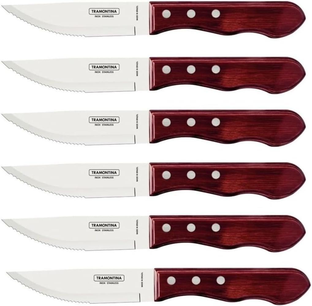 Tramontina 29899-164 Jumbo-Steakmesser-Set, 6-tlg. mit roten Griffen Bild 1