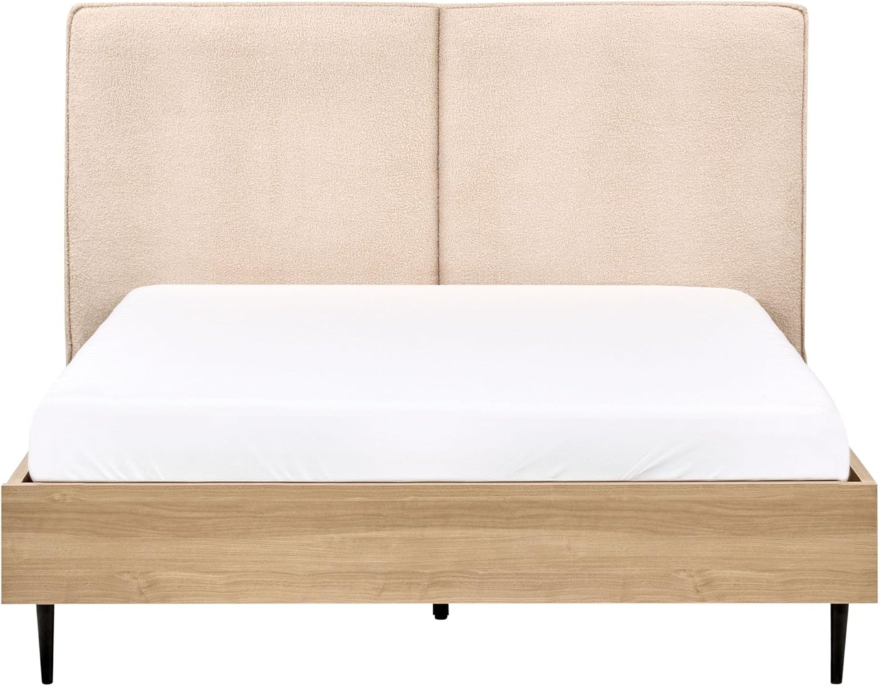Bett mit Lattenrost Bouclé IZERNORE 140 x 200 cm Beige Bild 1
