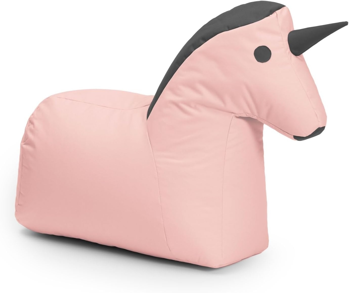 Lumaland Sitzsack Kinder Einhorn Kissen Tier 85x70x45 cm, kuscheliges Sitzkissen, Unicorn Motiv, pflegeleicht Bild 1