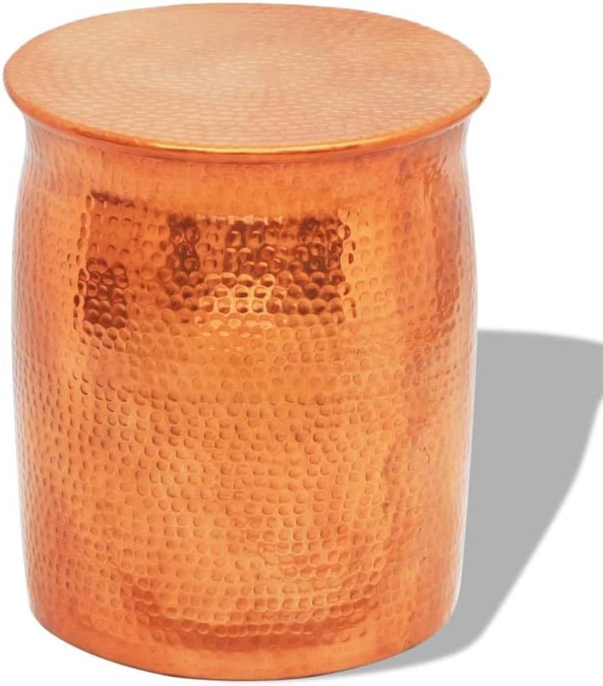 vidaXL Hocker/Beistelltisch aus gehämmertem Aluminium, Kupfer, 36 cm x 42 cm Bild 1