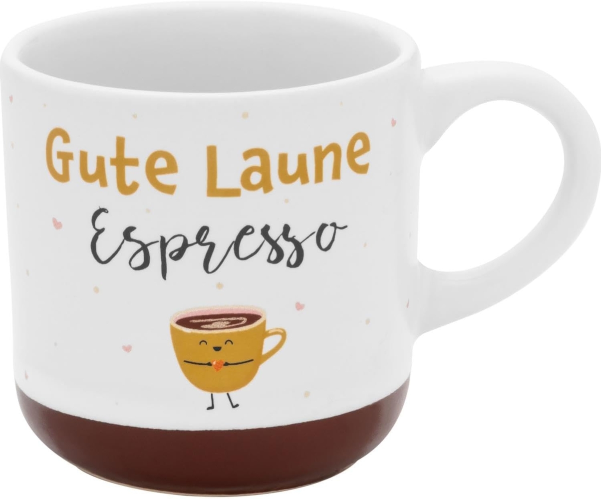 Espressotasse Druck GUTE LAUNE Bild 1