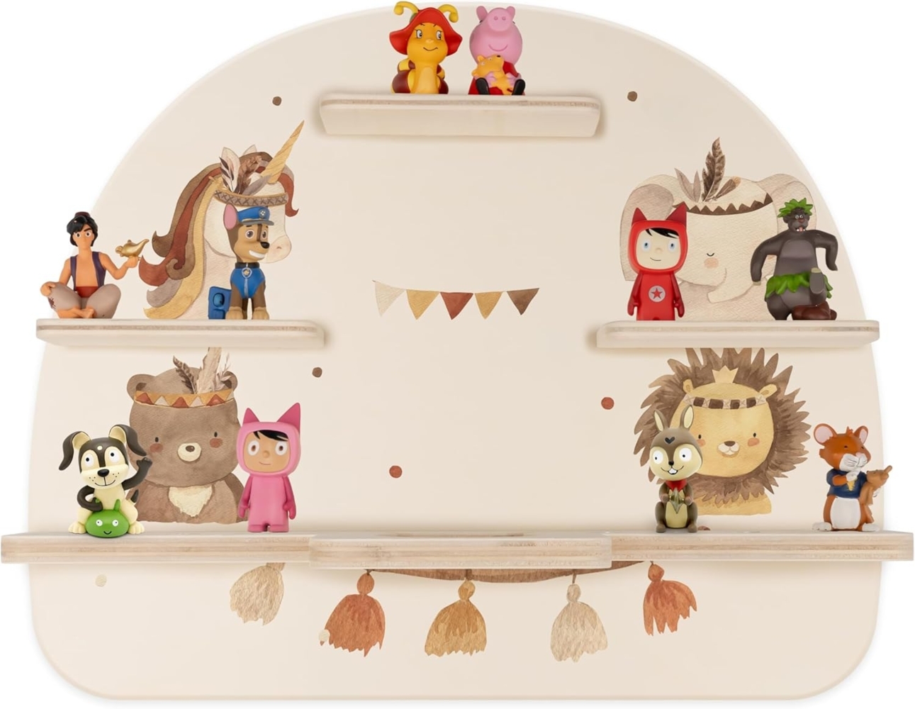 Kidsmood - Tonie Regal für Kinderzimmer - magnetisches Wandregal für Tonie Hör-Figuren & Tonie-Box - Toniebox Regal für Tonie Figuren mit Aussparung für Ladegerät - Tierfamilie-02 Bild 1