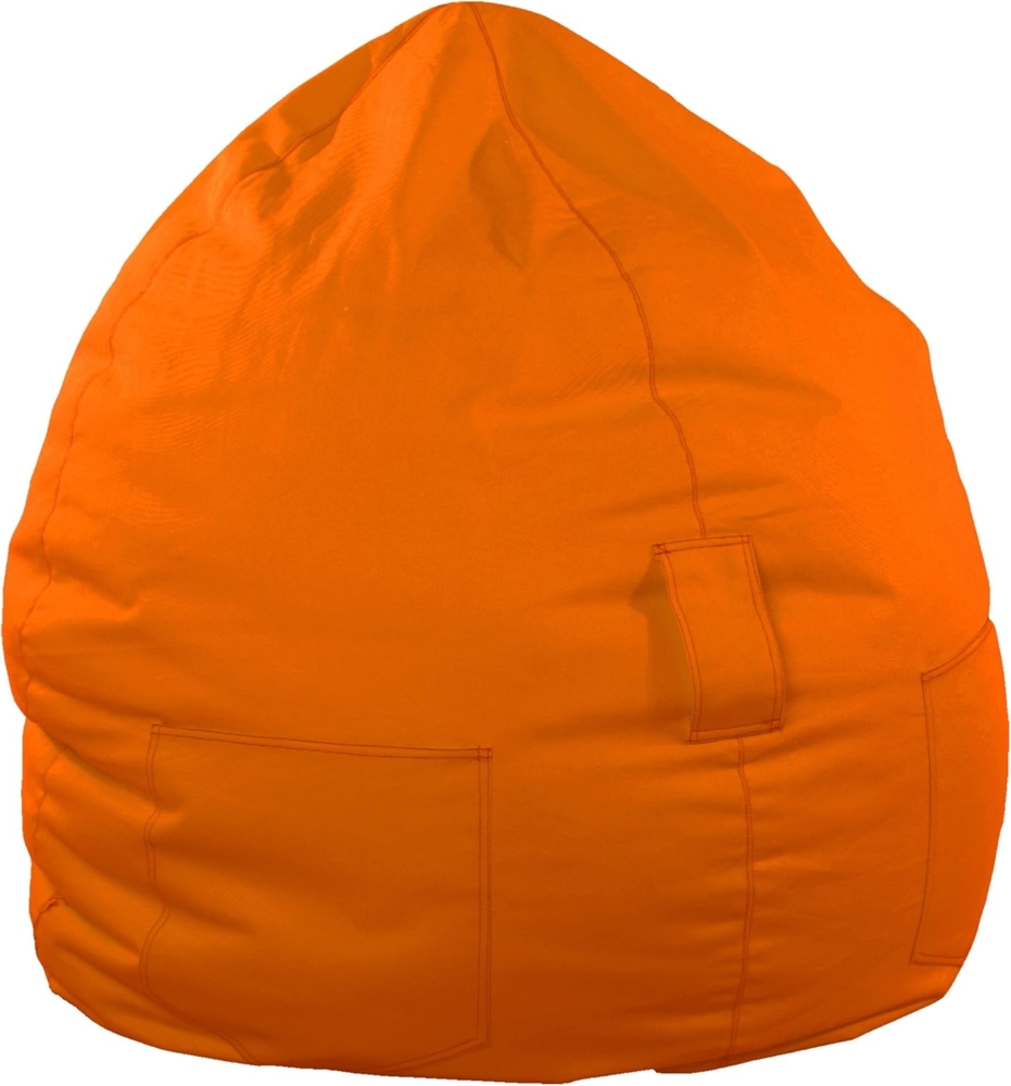 Kinzler S-10053/38 Sitzsack Kimi, ca. Ø65 x H75 cm, klassische Tropfenform, Outdoor Indoor, in vielen verschiedenen Farben, mit Innensack, orange Bild 1