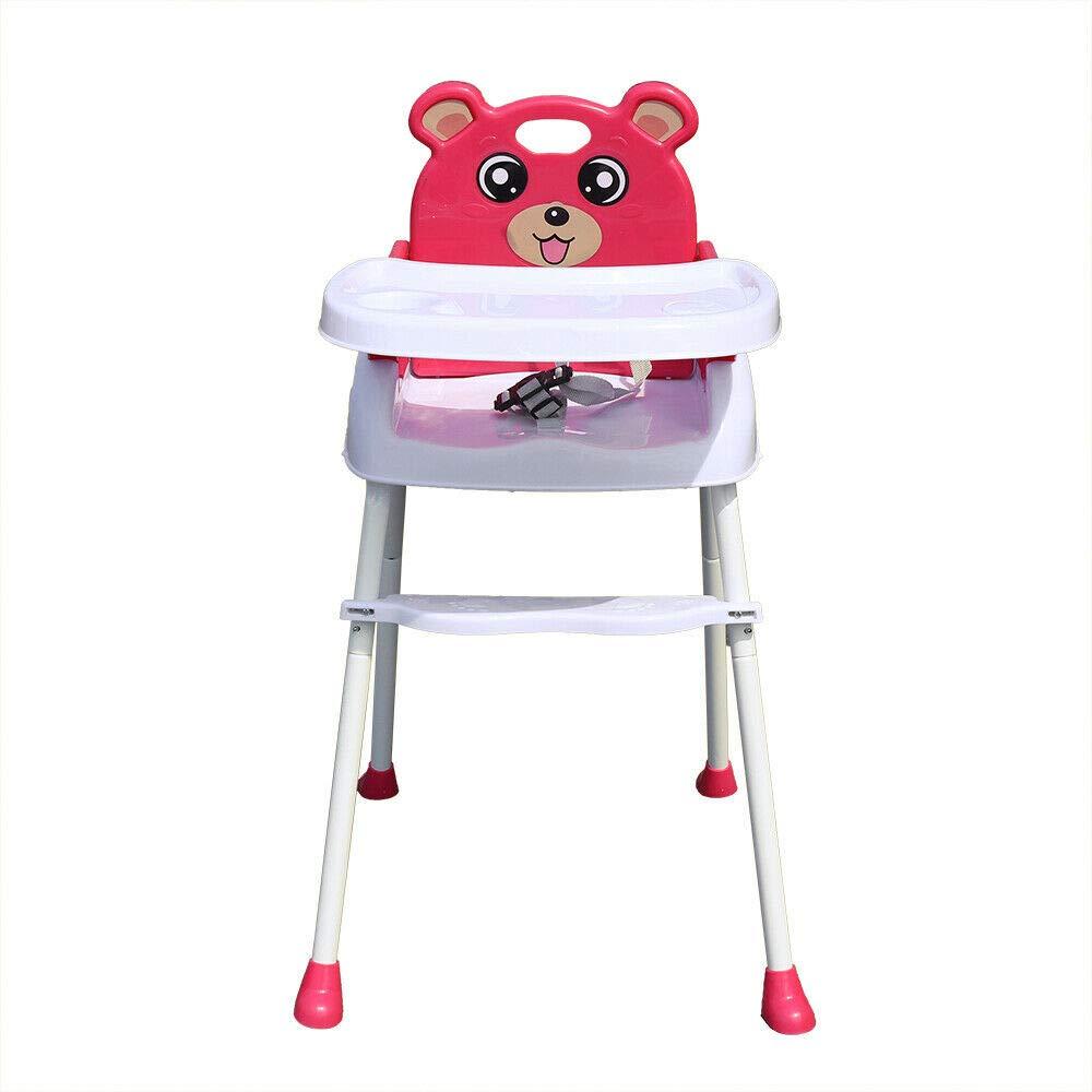 4 IN 1Kinder Kinderhochstuhl Hochstuhl Treppenhochstuhl Babystuhl Kleinkind Tisch Sitz,verstellbar (Rosa) Bild 1