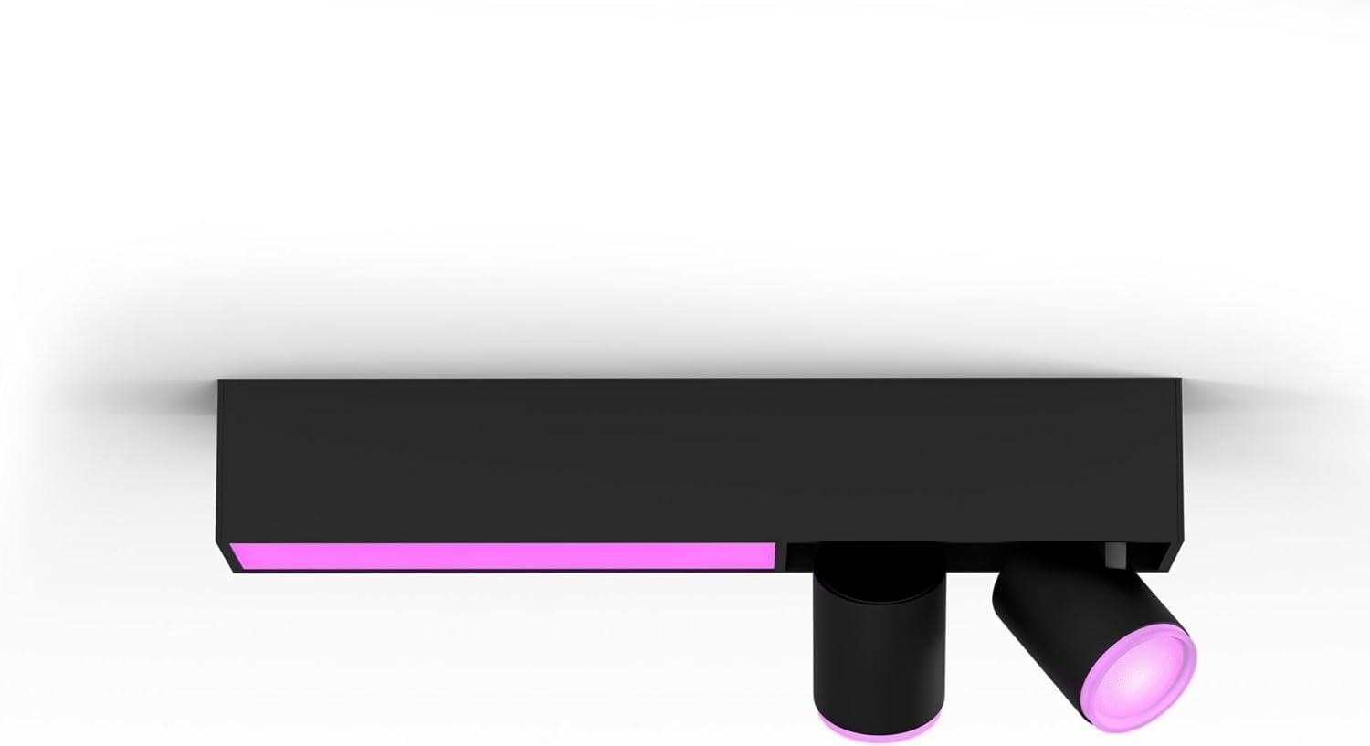 Philips Hue White & Color Ambiance Centris 2-er Spotleuchte, dimmbar, 16 Mio. Farben, steuerbar via App, kompatibel mit Amazon Alexa, schwarz Bild 1