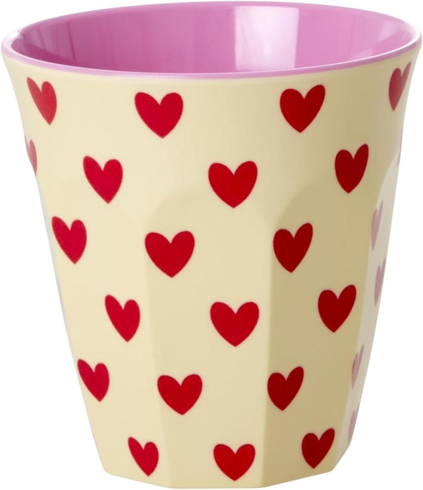 Rice Melamin Becher Darling Hearts Print Medium Melaminbecher Creme Herzenmuster Bild 1