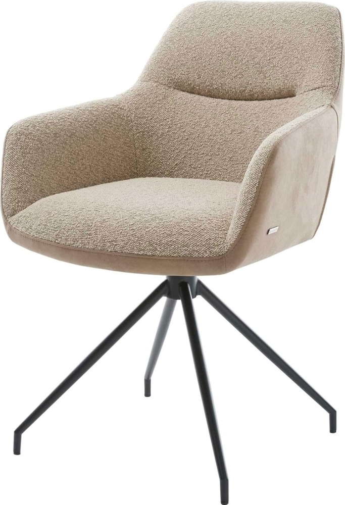 Drehstuhl Pejo-Flex Materialmix Schlamm Kreuzgestell konisch Schwarz 180° drehbar Taschenfederkern Bild 1