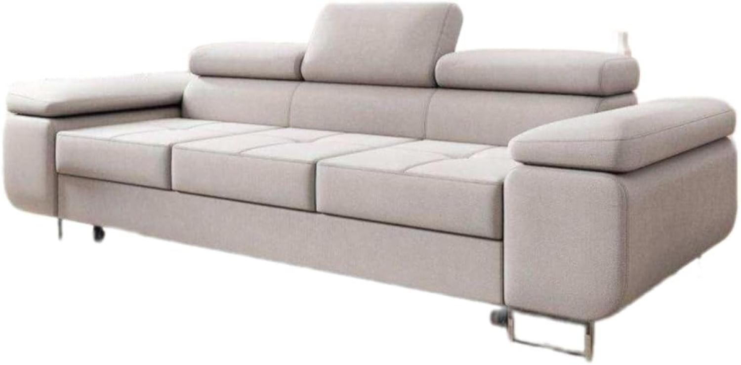 Designer Sofa Triora mit Schlaffunktion (Stoff) Beige Bild 1