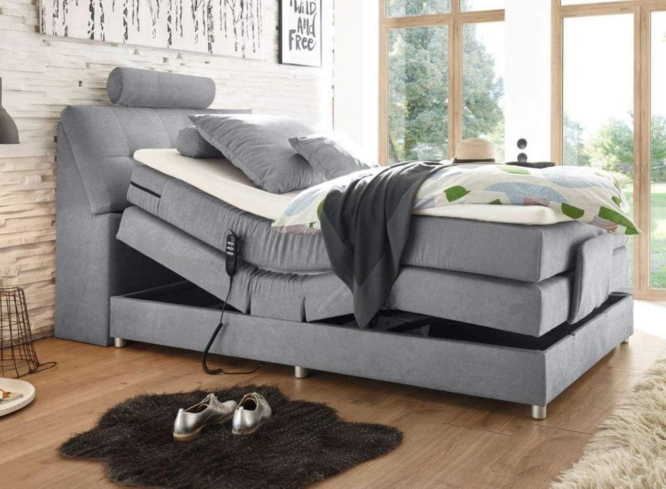 Palermo Boxspringbett 120x200 cm, inkl. Motor, Farbe wählbar Variante 4, Soro 90 Light Grey Bild 1