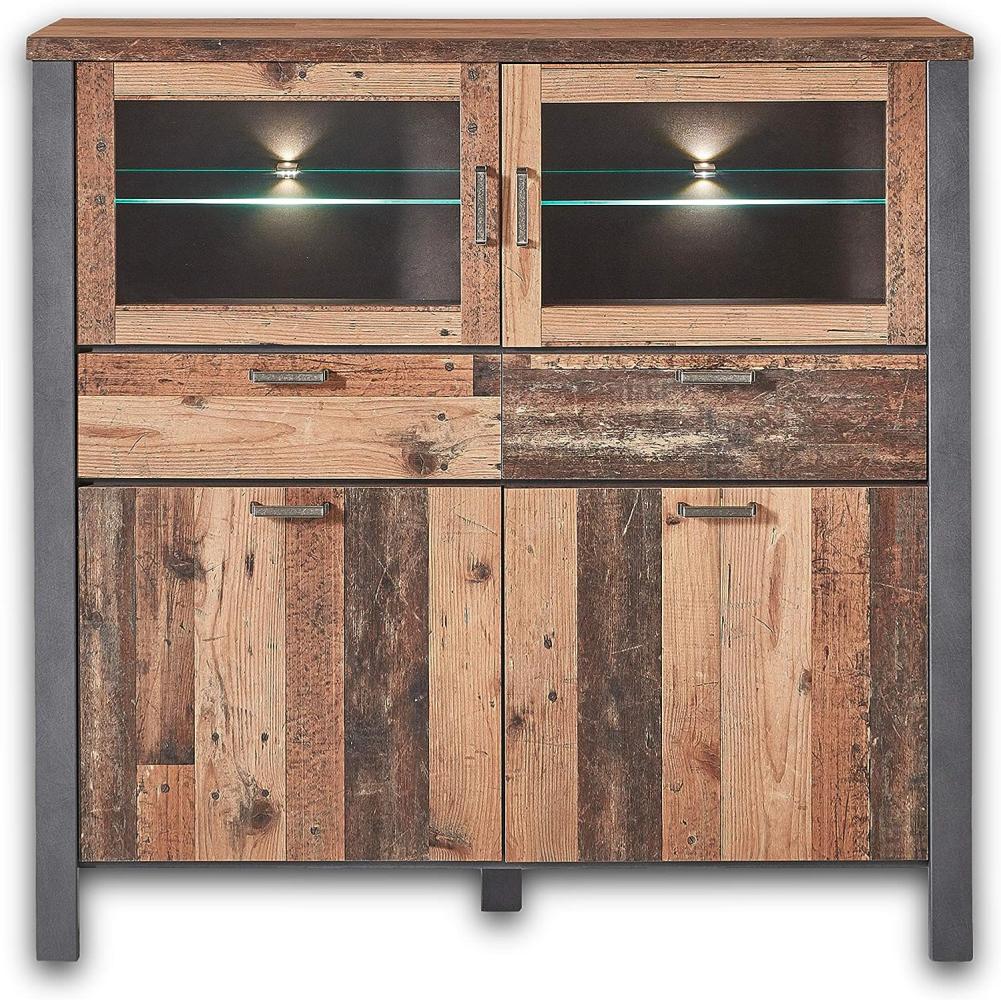 Highboard mit LED 'CARDIFF' im Used Style Bild 1