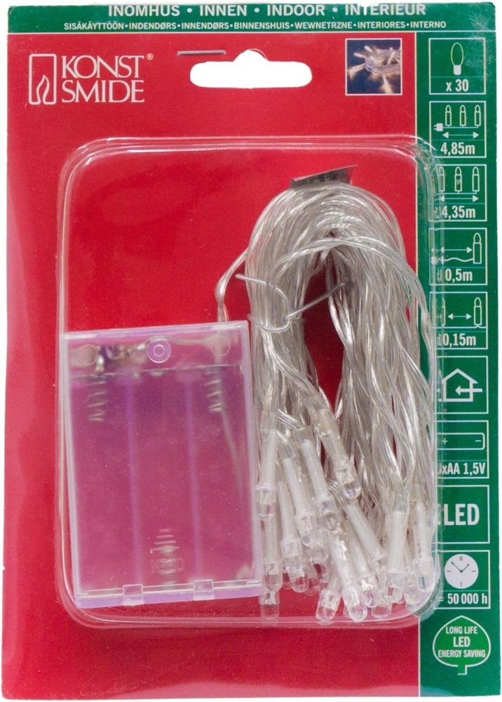 Konstsmide 1469-503 Motiv-Lichterkette Innenbereich Batteriebetrieben Anzahl der Glühbirnen 30 LED (RGB) Mehrfarbig Beleuchtet Länge: 4 35 m Bild 1