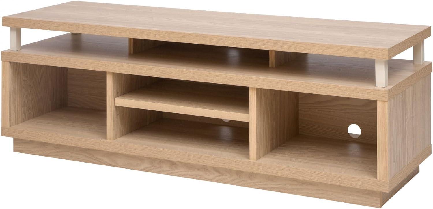 Iris Ohyama, TV-Ständer/TV-Schrank/TV-Holzständer/TV-Ständer mit 5 offenen Regalen/TVs bis 55, KabelführungslöcherBüro, Schlafzimmer, Wohnzimmer - TV Cabinet Middle - OTS-125M - Hellbraun Bild 1