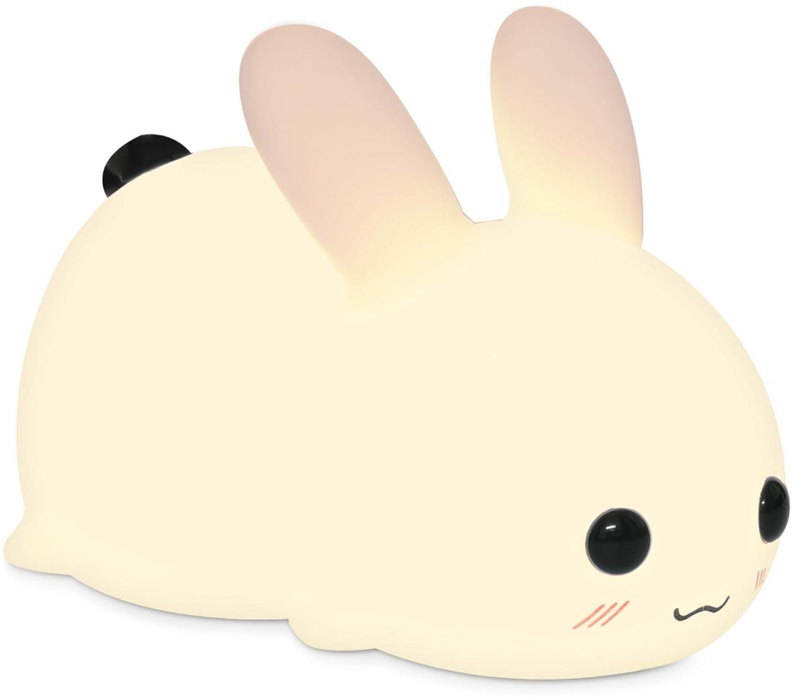 Navaris LED Nachtlicht Snow White Rabbit - mit USB Kabel - dimmbar - süße Nachttischlampe für Kinder - Kinderzimmer Schlummerlicht Lampe Weiß Bild 1