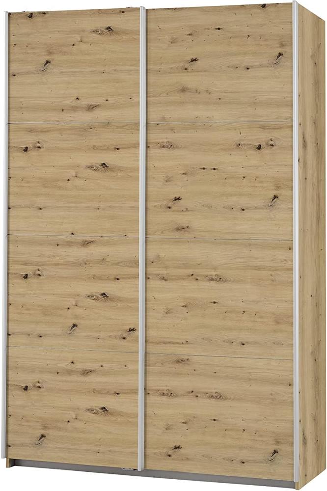 Rauch Möbel Caracas Schrank Kleiderschrank Schwebetürenschrank, Eiche Artisan 2-türig inkl. Zubehörpaket Basic 2 Einlegeböden, 2 Kleiderstangen, BxHxT 136 x 210 x 62 cm Bild 1