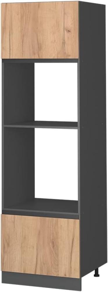 Vicco Mikrowellenschrank Küchenschrank Küchenmöbel R-Line J-Shape 60 cm modern (Anthrazit-Eiche) Bild 1