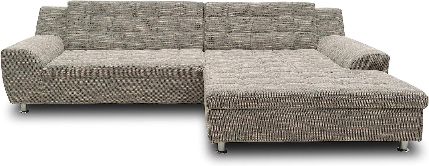 DOMO Collection Morton Ecksofa , Sofa mit Schlaffunktion in L-Form, Eckcouch mit Bett, weiß-grau, 304 x 200 x 84 cm Bild 1