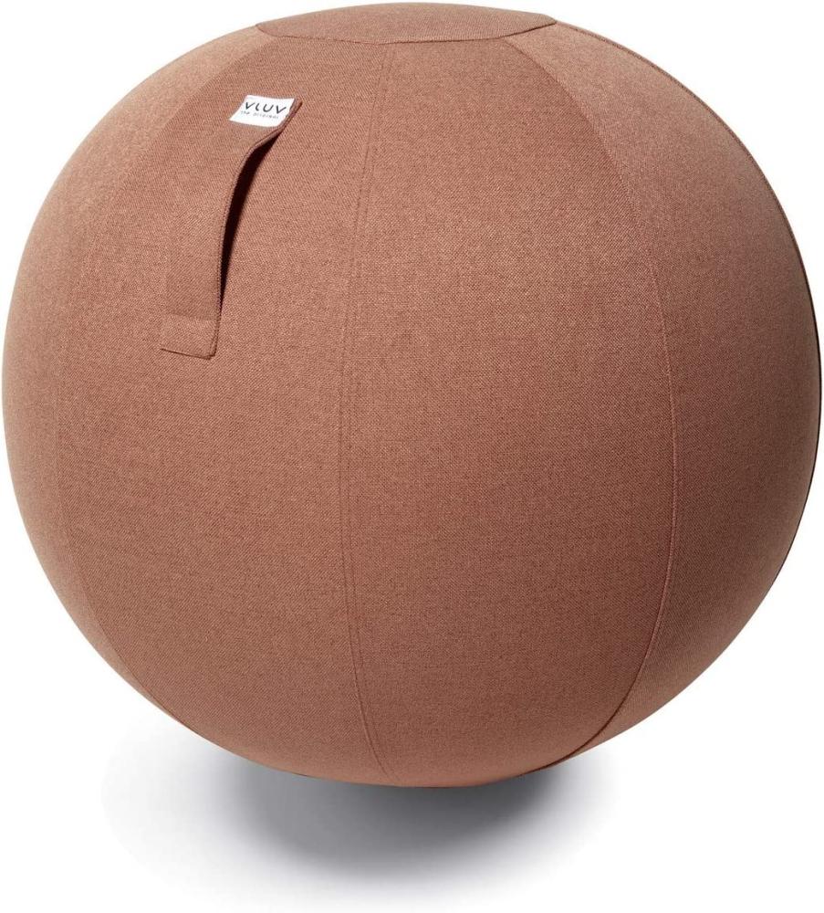 VLUV SOVA Stoff Sitzball 60-65cm, ergonomisches Sitzmöbel, atmungsaktiv und langlebig, mit Tragegriff und Bodenring, inkl. Handpumpe, Farbe: Salmon (Lachsfarben) Bild 1