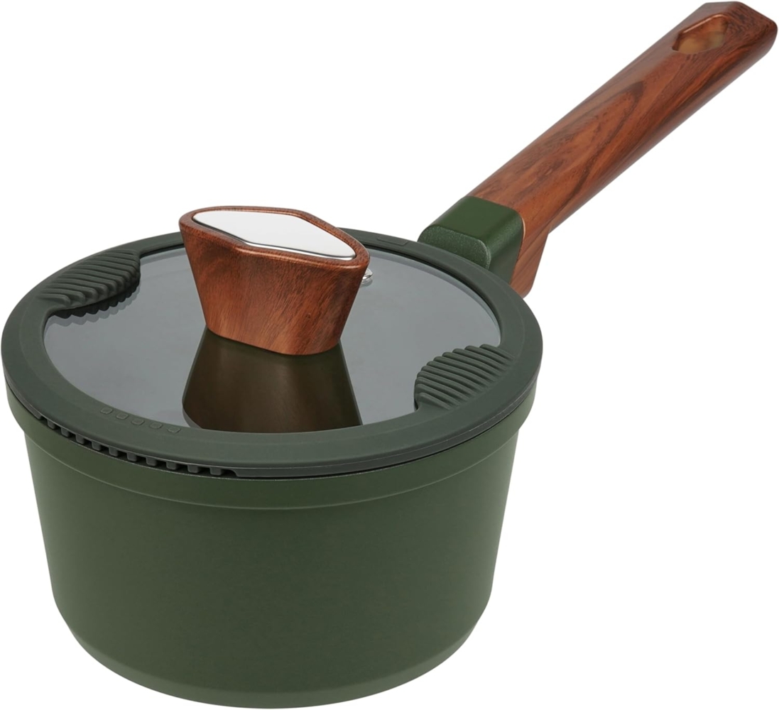 RESTO Kitchenware Kasserolle Sadr, Soßentopf 1,4 l, antihaftbeschichtet, im Geschenkkarton, Aluminiumguss (2-tlg), inkl. Glasdeckel mit Silikonrand und integrierten Abgießlöchern Bild 1