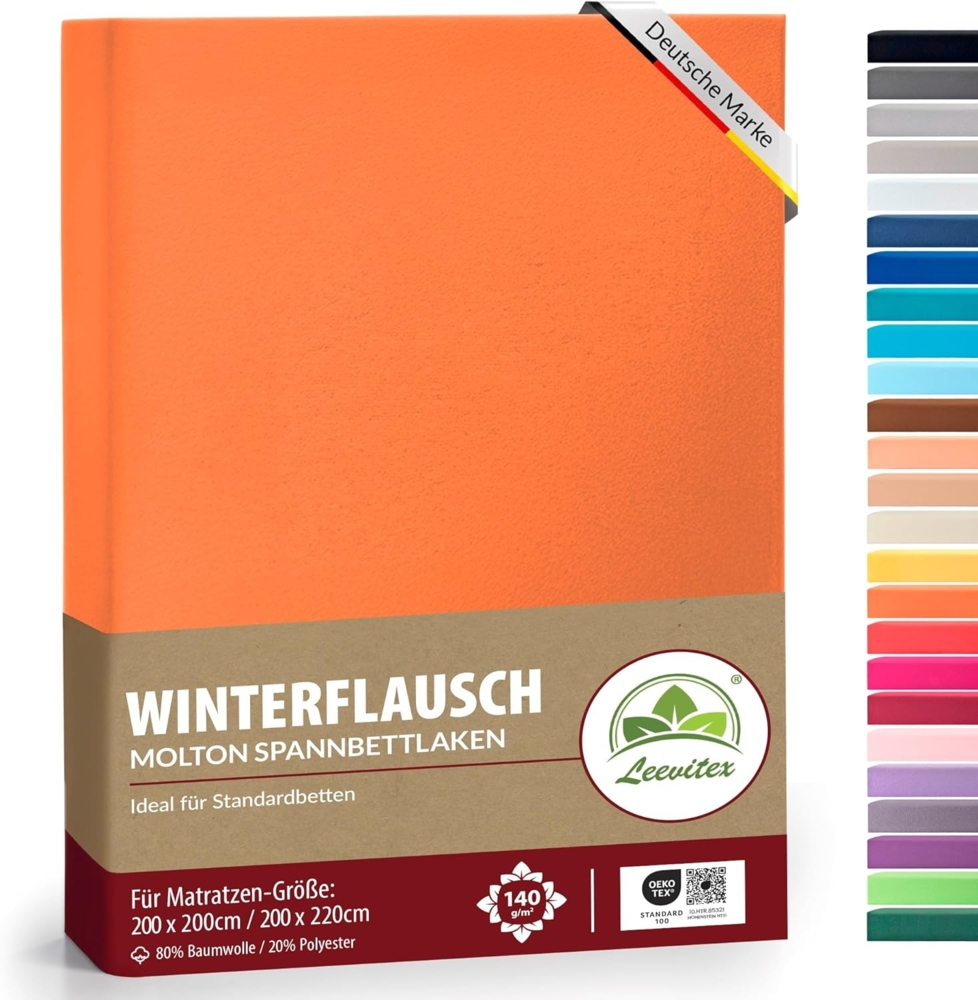 leevitex® Spannbettlaken Winter Spannbettlaken, Gummizug: Rundum, 80% Baumwolle, 20% Polyester Bild 1