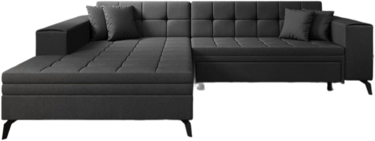 Designer Sofa Frida mit Schlaffunktion Stoff Schwarz Links Bild 1