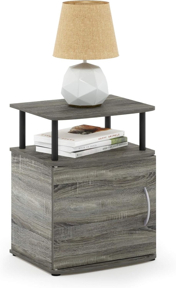 Furinno JAYA Utility Design Beistelltisch, Nachttisch, französische Eiche/Schwarz, 48 (B) x 61. 2 (H) x 39. 4 (T) cm Bild 1