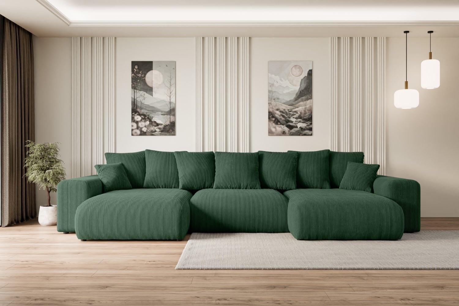 ALTDECOR Wohnlandschaft ESKAR-U, Couch mit Schlaffunktion, Wohnzimmer - Wohnlandschaft, Corner Sofa Bett Eckcouch Couch L-Form Schlafcouch Ausziehbar Bild 1