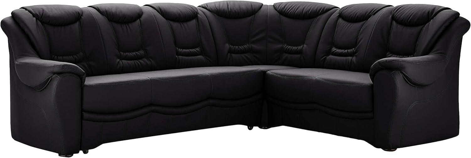 Cavadore Ecksofa Bensil mit Federkern / Polsterecke mit Bettfunktion / 265 x 94 x 215 / Lederoptik Schwarz Bild 1