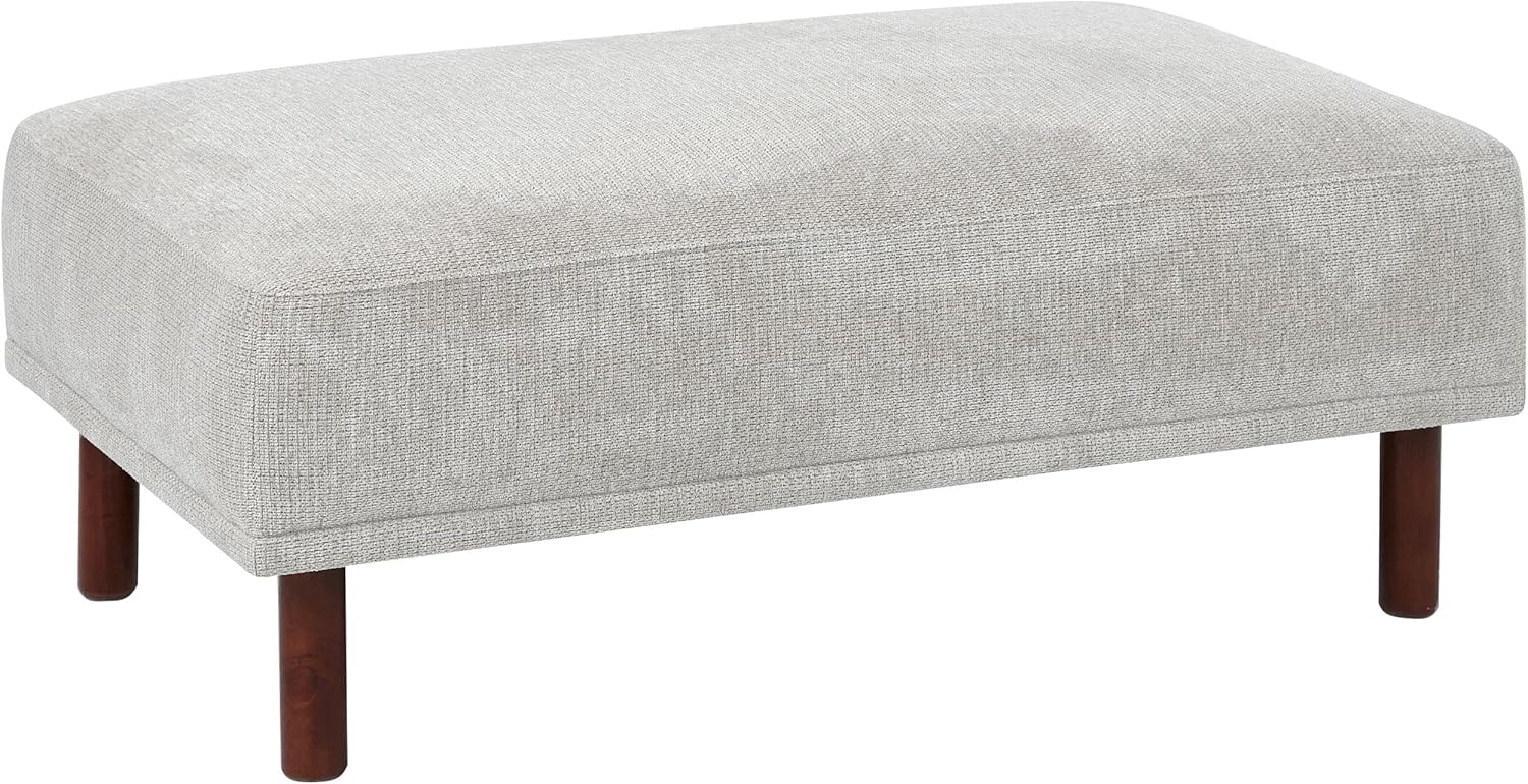 Ottomane HOLT Stoff Hellgrau Bild 1