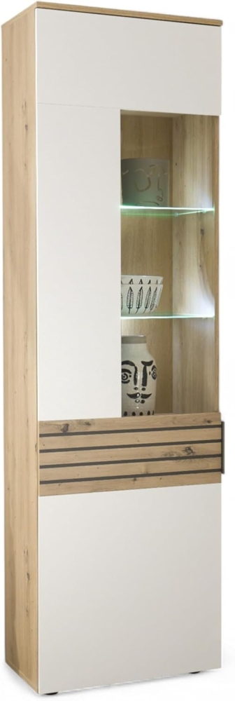 HBZ Vitrine BZ 5110 (1-St) mit LED-Beleuchtung, Vitrinenschrank wahlweise in grau oder weiß Bild 1